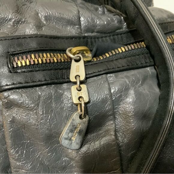 SEE BY CHLOE Large DAYTRIPPER Gray Black Leather Crossbody Handbag Purse Y2K - Picture 10 of 16